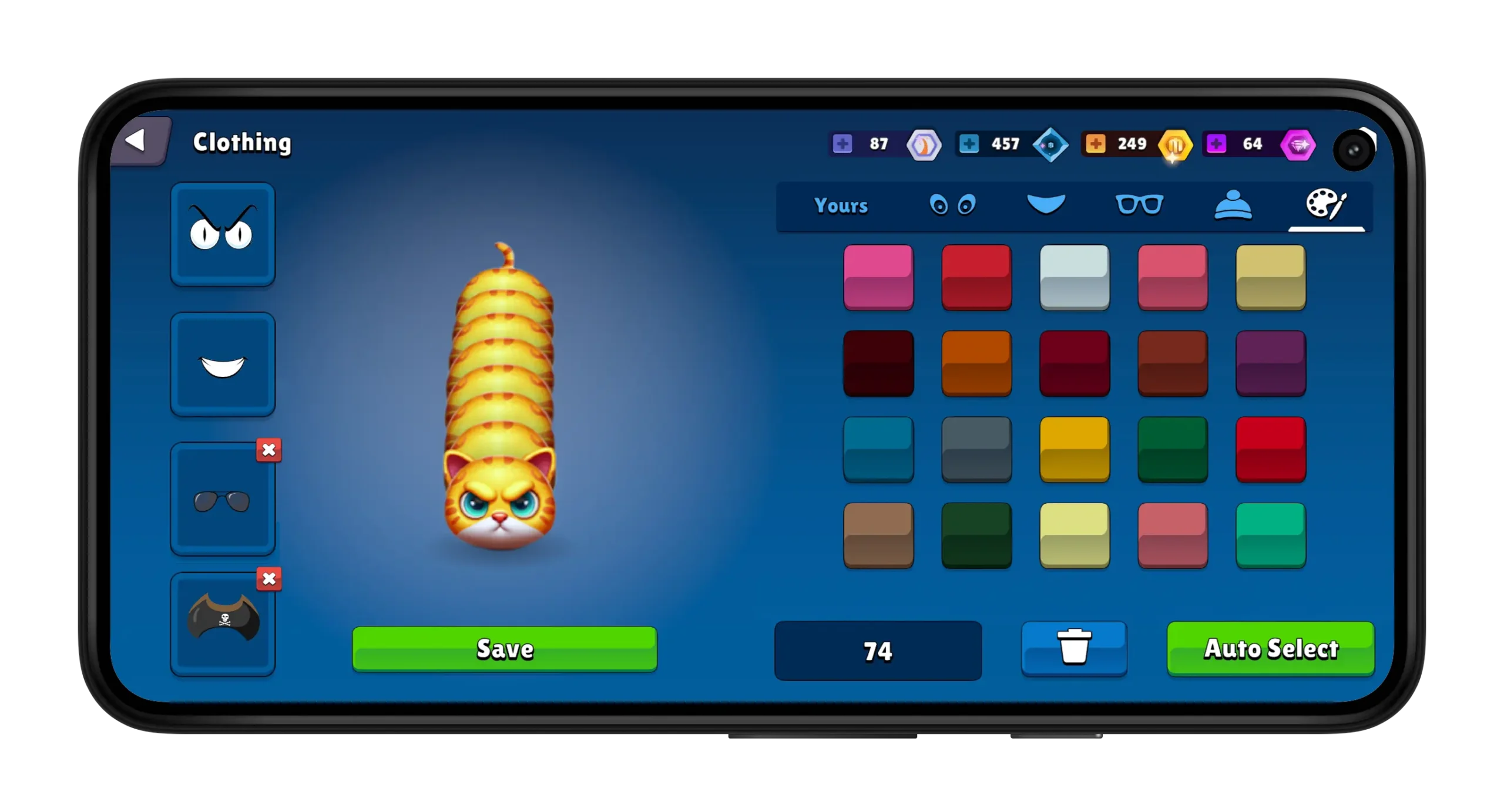 Customization Options Before – Snake Online Game Initial Customization Screen in Snake Online - Choose Your Style