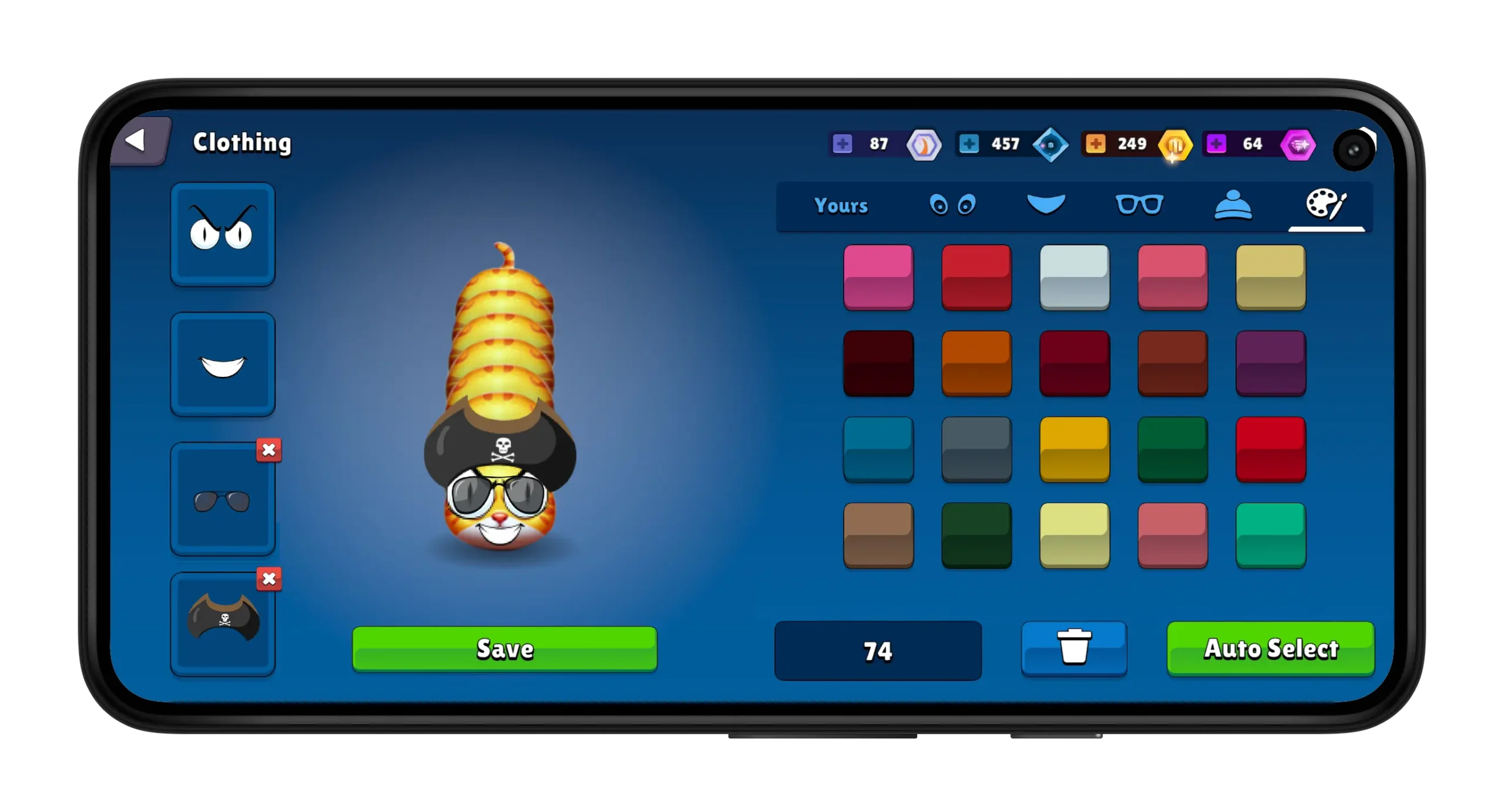 Customization Options After – Snake Online Game Advanced Customization Screen in Snake Online - Style Unleashed
